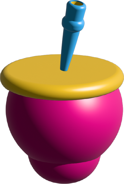 3D icon of a magenta mate gourd with a blue straw